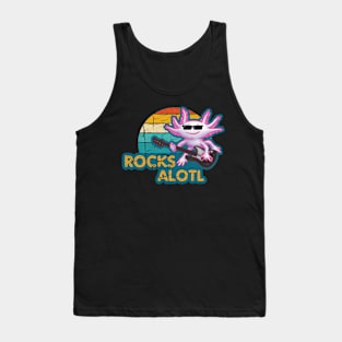 Rocksalotl Axolotl Guitar Rock Music Tank Top